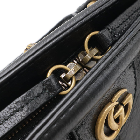 Gucci Liber Top Handle Shoulder Bag Black Leather - Picture 4 of 9